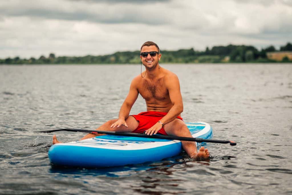 man on a paddle board