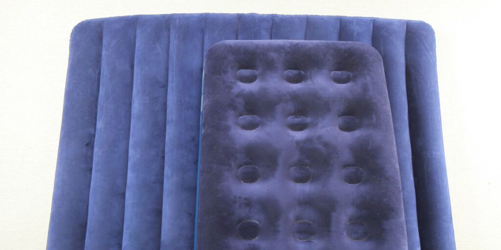 Blue inflatable mattress
