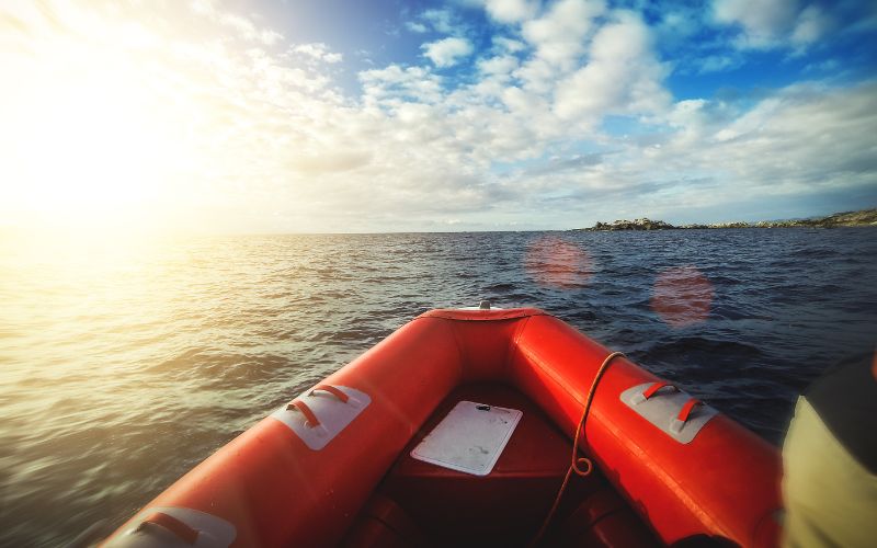 Inflatable Boat at sea