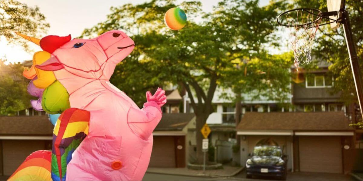 Inflatable unicorn costume