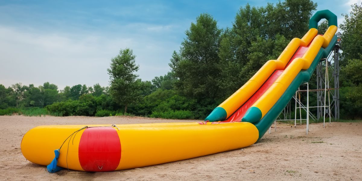 Tall inflatable water slide