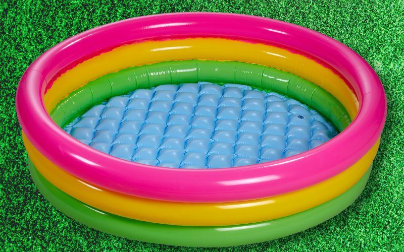 Dry colorful inflatable swimming pool