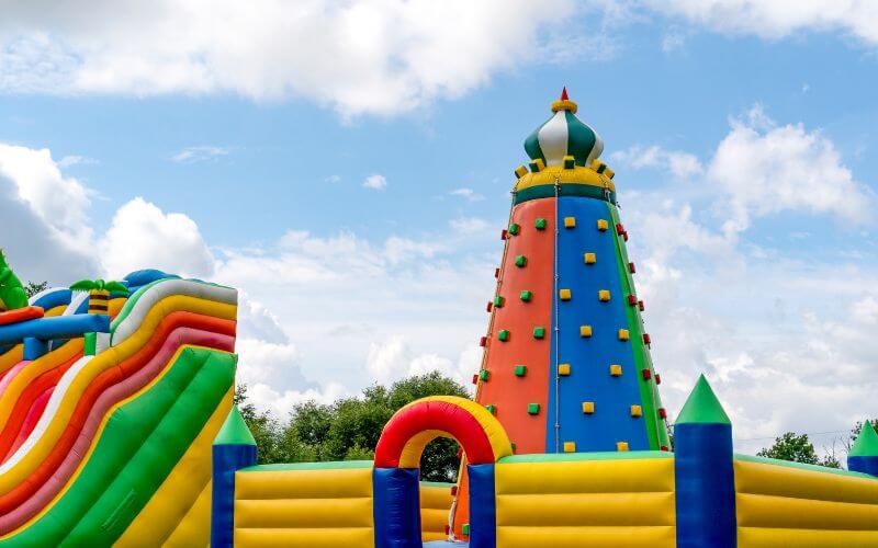 inflatable climbing tower and obstacle course