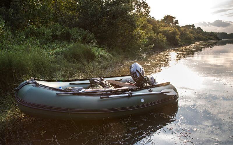 inflatable fishing boat with motor