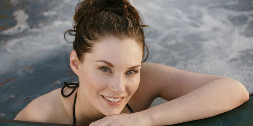 Woman in a hot tub