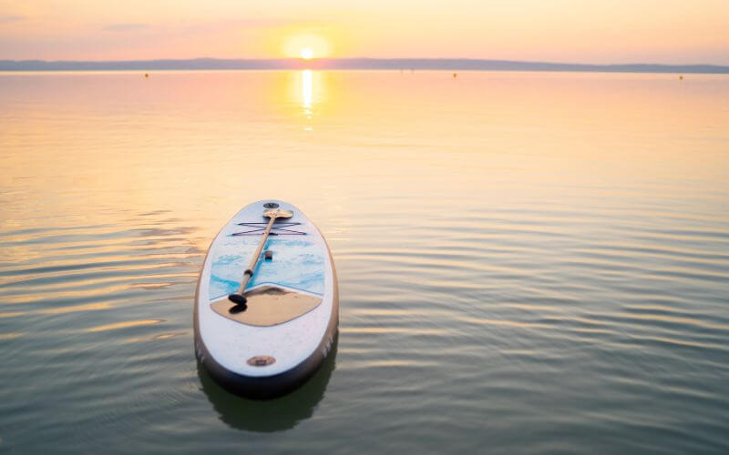 inflatable paddle board on water