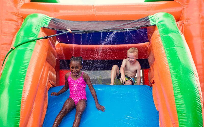 inflatable slide with water