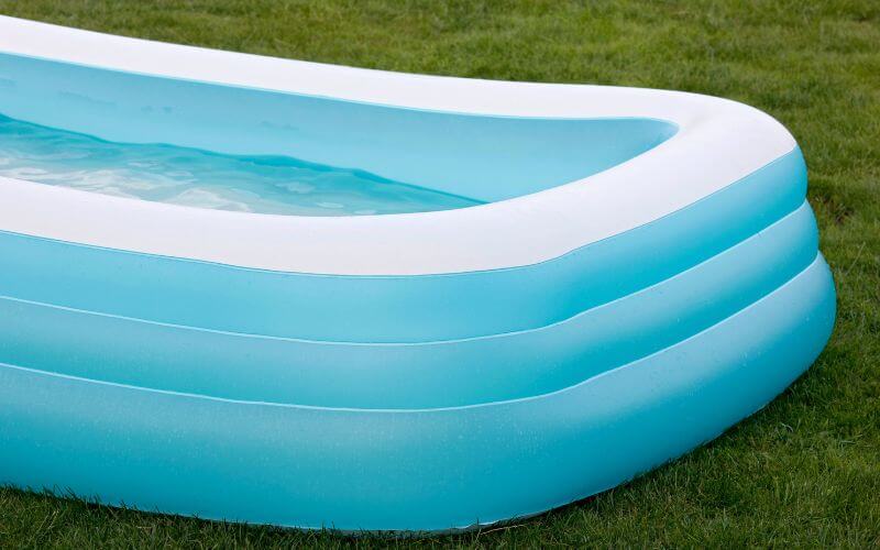 inflatable pool on grass