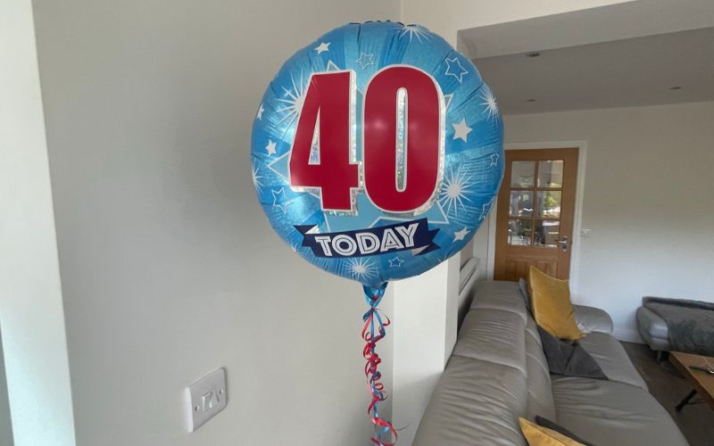 round balloon with number 40 written