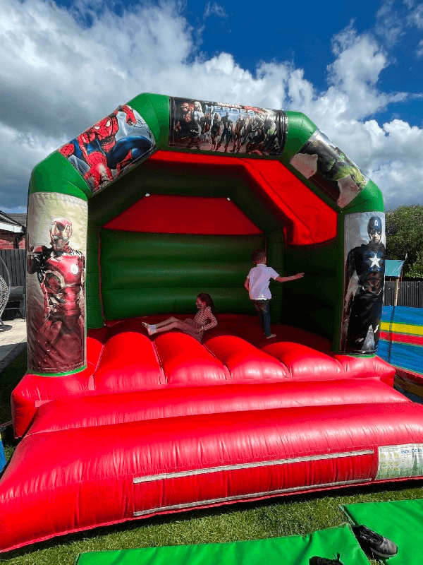 my son and daughter in inflatable Jumping area