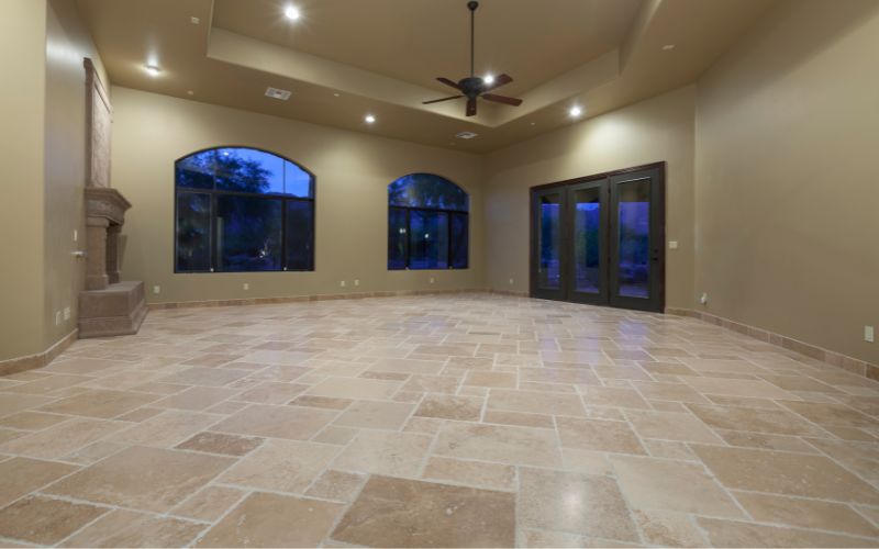 room with tile flooring