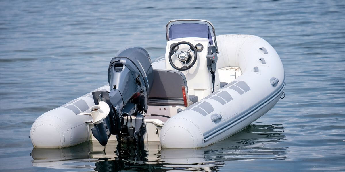 white inflatable boat